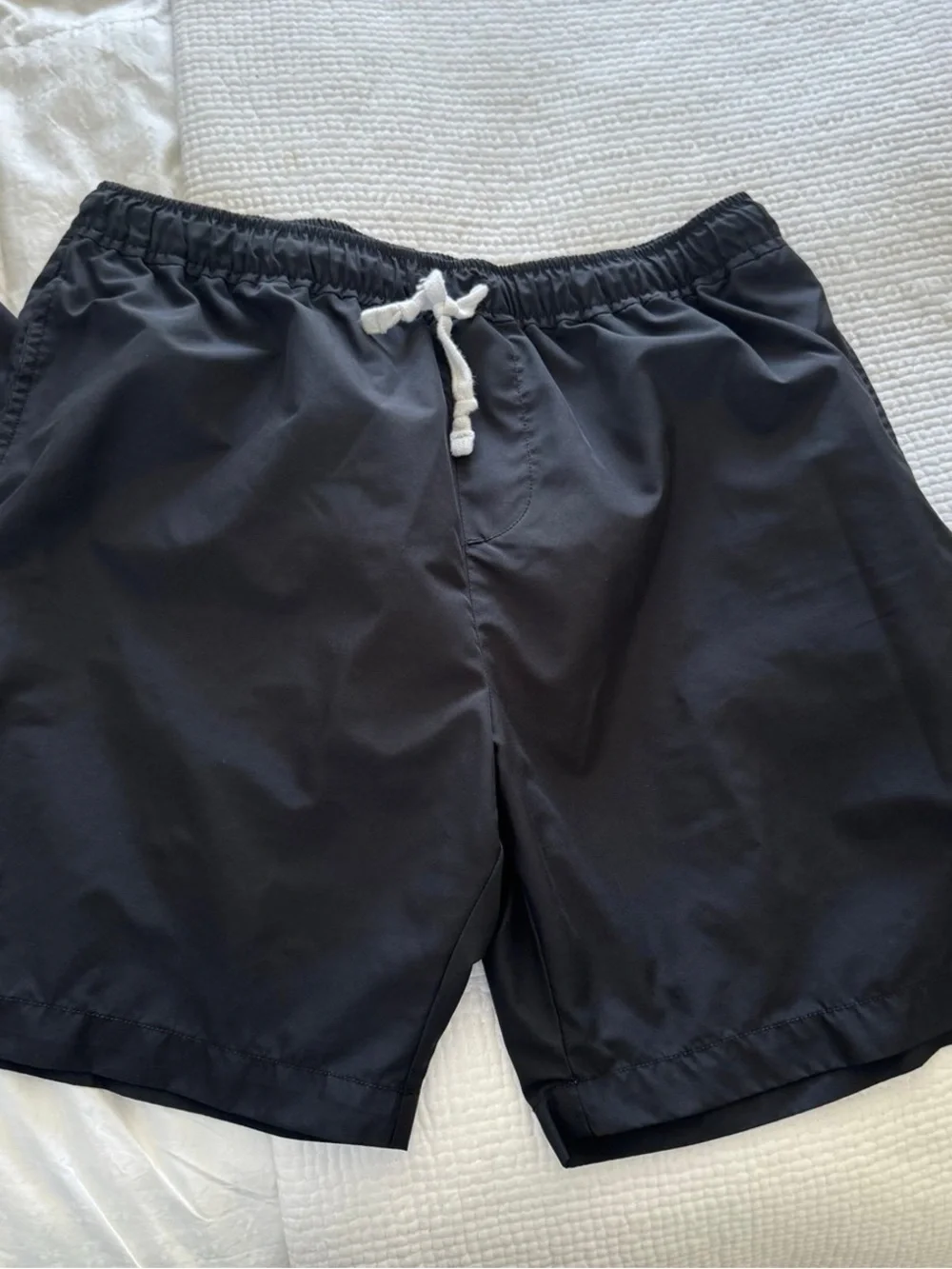 Men's Black Hybrid Swim Shorts with Contrast Drawstring